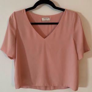 Aritzia Babaton Randy Silk Top, Dusty Rose, Small